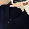 Menta Mambo Punto de Manga Corta con Cuello Polo y Solapa Verano Nuevo Top Camiseta Corta Ajustada para Mujer