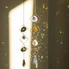 Cascalho de Cristal Sino de Vento da Lua Artesanato Decoração DIY Pingente Sol Sino de Vento de Cristal Pingente Pegador de Sol
