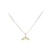 Colar com Pingente de Cauda de Sereia Light Luxury para Mulheres, Design de Nicho, Sensação de Alto Padrão, Novo Acessório de Corrente para Clavícula Cauda de Golfinho, Ouro Rosa