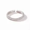 Anel com Cravação Completa de Diamante, Zircônia Colorida, Design Aberto Oval, Anel Aberto Fashion e Único, Estilo Coreano e Japonês, Joia Elegante de Nicho para Mulheres