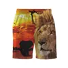 Fabricantes transfronteiriços calças de praia masculinas bolsos laterais shorts casuais largos impressão digital 3D para impressão de figura
