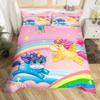 Funda Nórdica de Unicornio de Dibujos Animados Linda Cubierta de Edredón de Animal Mágico Poliéster Brillante Arcoíris Funda de Edredón para Cama Doble Niños