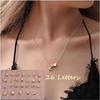 Collar Creativo Estilo Coreano Transfronterizo Simple Forma de Corazón de Melocotón Aleación Electrochapada 26 Letras Inglesas Corazón Primario Cadena de Hueso de Serpiente Lote