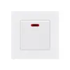 Panel de interruptores de alta potencia de 20A corriente aire acondicionado calentador de agua aire frío con interruptor de marco curvo claro doble polo doble tiro tipo 86