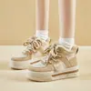 Zapatos Blancos de Terciopelo para Invierno 2025 Estilo Coreano Nuevo Ins para Estudiantes Mujeres Zapatillas Deportivas de Suela Gruesa Cálidos y Casuales