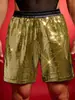 Transfronterizo 2025 Comercio Exterior Verano Nuevos Pantalones Cortos de Lentejuelas Europeos y Americanos para Escenario Moda Fiesta Sexy Pantalones Cortos de Tres Cuartos