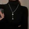 Falda de moda con forma de abanico de Douyin, Collar largo para suéter completamente adornado con perlas, Elegante y grácil