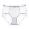 Panty de encaje modelador de cintura media para mujer, refuerzo de seda de morera, transpirable, cómodo, sexy, braguita semitransparente calada para mujer