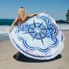 Toalla de Playa Redonda al por Mayor Cojín de Yoga Estampado Chal con Borlas Protector Solar Bloque de Color Transfronterizo Chal de Poliéster Mantelería