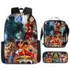 Fuente de Amazon Transfronteriza mochila de una pieza One Piece Mochila Escolar Estudiante Mochila de Luffy Bolso de Hombro Estuche para Lápices