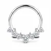 Anillo nasal cerrado sin costuras de aleación de titanio G23 con incrustaciones de circonita Zhenping, aro para tabique nasal y hueso de la oreja, joyería nasal finamente tallada F136