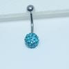 8mm cabeça única broca bola umbigo anel médico titânio aço piercing orelha pino haste personalidade moda Shambhala diamante completo umbigo