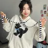 Sudadera Sudadera Artística Retro Explosiones Manga Larga Versátil Estudiantes de Secundaria Sudadera Mujer Estampada Moda