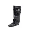 Botas de outono e inverno, quadradas retrô, que aumentam a altura, removíveis, de uso bidirecional, de cano alto até o joelho para mulheres, couro macio fashion, over-the-knee