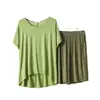 Conjunto de Pantalón Corto de Manga Corta y Cuello Redondo de Modal para Mujer, Verano, Delgado, Holgado, Casual, Cómodo, Ropa de Casa, Conjunto de Dos Piezas