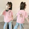 Camiseta de manga corta de algodón puro para niña 2026 nuevo estilo de verano top de algodón puro elegante para niña pequeña ropa de verano de media manga ins