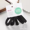 5 tarjetas liga de goma alta elástica raya sin costuras anillo para el pelo alta sensación etiqueta cabeza cuerda coleta alta cuerda para el pelo sin costuras
