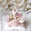 Menina dançando balé dança linda menina princesa bolo de aniversário mesa de sobremesas decoração boneca conjunto de três peças