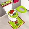 Juego de decoración de Navidad Grinch monstruo verde para tapa de inodoro y alfombrilla de piso, nuevo producto transfronterizo
