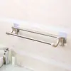 Toallero sin perforaciones de acero inoxidable engrosado para colgar toallas ganchos de baño estante de almacenamiento toallero estilo europeo