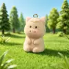 Colgante de Animal Pequeño Afelpado Resina Dibujo Animado Adorno Cadena de Teléfono Llavero Encanto para Bolso Colgante Accesorios DIY