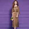 Vestido de elegancia madura único y exquisito de Feimengyi para mujer, de verano, noble y elegante, con un cinturón entallado en la cintura, un vestido largo para la dama sofisticada
