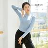 Ropa de Práctica de Danza Moderna para Mujer Top de Manga Ajustada Negro Blanco Rendimiento Yoga Arte Prueba