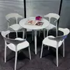 Combinación de Mesa y Sillas para Exteriores Tienda de Té con Leche Negra Mesa para Exteriores Patio de Ocio al Aire Libre Balcón de Plástico para Exteriores Impermeable y Protección Solar