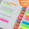 Adesivos Coloridos Fluorescentes Transparentes Marcadores de Página Adesivos de Recado Classificação de Alunos Etiquetas de Instrução Adesivos para Anotações Escrevíveis dos Dois Lados
