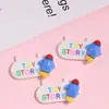 Accesorios de resina de dibujos animados oso fresa alienígena baño DIY accesorios para joyería pegamento de crema parche para funda de teléfono al por mayor