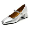 Zapatos de Tacón Alto Estilo Francés para Mujer, Nuevo Modelo 2025, Zapatos Mary Jane Bajos, Punta Cuadrada, Slip-On, Tacón Grueso, Zapatos Profesionales para el Trabajo