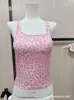 Novo Top Cropped Leopardado Picante para Meninas, com Lindo Design nas Costas, Sutiã Embutido com Bojo, Pode Ser Usado como Peça Externa, Top Emagrecedor