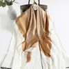 Bufanda nórdica de rayas para mujer, chal decorativo de primavera y verano, bufanda de seda sencilla y elegante que combina con todo, bufanda cuadrada grande