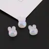 Chapado en Color UV Doble Capa Conejo Lindo Cuentas Pequeñas DIY Hecho a Mano Cadena de Teléfono Móvil Colgante Collar Pulsera Accesorios Pequeños