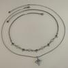 Collar con Cruz de Estrella que Gotea Aceite Irregular para Mujer, Nicho de Lujo Ligero, Cadena para Clavícula Superpuesta de Doble Capa Hip-hop Dulce Fresco