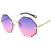 2019 Nuevas gafas de sol sin montura de llanta poligonal AliExpress gafas con película oceánica gafas de patilla fina gafas de sol gafas de sol