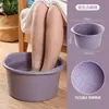 Tina para baño de pies para uso doméstico en invierno, adecuada para dormitorios, tazón de masaje para pies que se extiende hasta las pantorrillas, engrosada para otoño e invierno, tina para baño de pies para remojar los pies