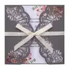 Tarjetas de invitación caladas, tarjetas de felicitación festivas, invitaciones de flor de rosa en papel nacarado, tarjetas de boda estilo europeo, páginas interiores impresas