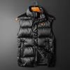 Chaleco de plumón de invierno europeo para hombre, ropa de abrigo de marca de moda, chaqueta de plumón con cuello alto, chaqueta de talla grande para hombre
