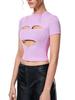 Camiseta feminina transfronteiriça europeia e americana Spice Girls de manga curta Sexy em torno do pescoço Slim-fit Top elegante com camisa base para mulheres