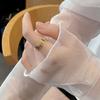 Anel de onda com design geométrico retrô europeu e americano, todo o corpo, S925, prata esterlina, todos os tipos de anéis ajustáveis para meninas