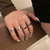 Nuevo anillo de cadena de moda europea y americana para mujer, estilo retro, apertura sencilla, joyería para parejas de estudiantes, joyería creativa con pegamento en forma de gota.