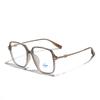 Xunge armazón de gafas de montura grande para hombre, nuevo armazón de metal titanio TR90 se puede combinar con armazón para miopía, lente plana para mujer