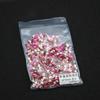 Pacote completo de atacado com 1440 cristais rosa claro vermelho plano tamanho pequeno mini gotas de água amor formato diamante joias para unhas