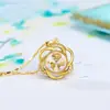 Sudeste Asiático transfronteiriço Tailândia atacado banhado a ouro corrente clavicular Hong Kong templo de carro meio diamante flor de ameixa moinho de vento pingente colar para mulheres