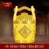 Un Cubo de Cerdo de Oro con Adornos para Atraer Riqueza y Tesoros, Regalos Dorados Diarios, Decoraciones para el Hogar y la Oficina