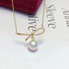 Accesorios diy Plata de ley S925 elegante moda Colgante de perla Plata soporte hueco cadena clavicular semiterminada soporte de plata