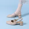 Sandalias de Punta con Pedrería Estilo Coreano para Mujer, Perfectas para Vestidos de Verano, Hermosas y Cómodas, No Cansan los Pies, Zapatos de Tacón Grueso de una Sola Tira, Zapatos de Tacón Alto Mary Jane