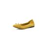 Zapatos de Cachemir Super Suaves Color Caramelo con Capucha Estilo Rollo de Huevo Primavera 2025 Cabeza Redonda Moño Boca Baja Cuero Genuino Suela Suave para Mujer