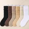 Calcetines Populares de Media Pantorrilla Transfronterizos para Hombres y Mujeres, Calcetines de Felpa de Color Sólido de Moda, Calcetines de Aguja Gruesa, Medias Deportivas Transpirables al por Mayor